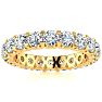 3 Carat Round Lab Grown Diamond Eternity Ring In 14 Karat Yellow Gold, Ring Size 9.5 Image-1