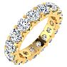 4 Carat Round Lab Grown Diamond Eternity Ring In 14 Karat Yellow Gold, Ring Size 7.5 Image-2