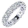 4 Carat Round Lab Grown Diamond Eternity Ring In Platinum, Ring Size 7.5 Image-2