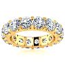 5 Carat Round Lab Grown Diamond Eternity Ring In 14 Karat Yellow Gold, Ring Size 5.5 Image-1