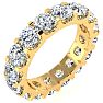 5 Carat Round Lab Grown Diamond Eternity Ring In 14 Karat Yellow Gold, Ring Size 9 Image-2