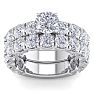 6 1/2 Carat Round Shape Diamond Bridal Set In 14 Karat White Gold Image-1