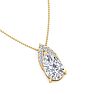 7/8 Carat Pear Shape Lab Grown Diamond Necklace In 14 Karat Yellow Gold, 18 Inches Image-4
