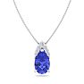 7/8 Carat Pear Shape Tanzanite and Diamond Necklace In 14 Karat White Gold, 18 Inches Image-1