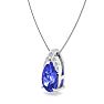 7/8 Carat Pear Shape Tanzanite and Diamond Necklace In 14 Karat White Gold, 18 Inches Image-2