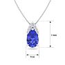 7/8 Carat Pear Shape Tanzanite and Diamond Necklace In 14 Karat White Gold, 18 Inches Image-5
