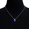 7/8 Carat Pear Shape Tanzanite and Diamond Necklace In 14 Karat White Gold, 18 Inches Image-6