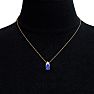 7/8 Carat Pear Shape Tanzanite and Diamond Necklace In 14 Karat Yellow Gold, 18 Inches Image-6