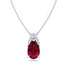 7/8 Carat Pear Shape Ruby and Diamond Necklace In 14 Karat White Gold, 18 Inches Image-1