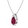 7/8 Carat Pear Shape Ruby and Diamond Necklace In 14 Karat White Gold, 18 Inches Image-2