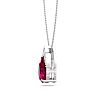7/8 Carat Pear Shape Ruby and Diamond Necklace In 14 Karat White Gold, 18 Inches Image-3