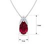 7/8 Carat Pear Shape Ruby and Diamond Necklace In 14 Karat White Gold, 18 Inches Image-5