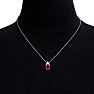 7/8 Carat Pear Shape Ruby and Diamond Necklace In 14 Karat White Gold, 18 Inches Image-6