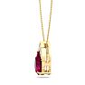 7/8 Carat Pear Shape Ruby and Diamond Necklace In 14 Karat Yellow Gold, 18 Inches Image-3
