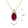 7/8 Carat Pear Shape Ruby and Diamond Necklace In 14 Karat Yellow Gold, 18 Inches Image-5