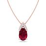 7/8 Carat Pear Shape Ruby and Diamond Necklace In 14 Karat Rose Gold, 18 Inches Image-1