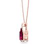 7/8 Carat Pear Shape Ruby and Diamond Necklace In 14 Karat Rose Gold, 18 Inches Image-3