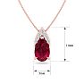 7/8 Carat Pear Shape Ruby and Diamond Necklace In 14 Karat Rose Gold, 18 Inches Image-5
