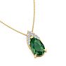 7/8 Carat Pear Shape Emerald Necklace With Diamonds In 14 Karat Yellow Gold, 18 Inch Chain Image-4