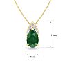 7/8 Carat Pear Shape Emerald Necklace With Diamonds In 14 Karat Yellow Gold, 18 Inch Chain Image-5