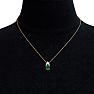 7/8 Carat Pear Shape Emerald Necklace With Diamonds In 14 Karat Yellow Gold, 18 Inch Chain Image-6
