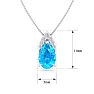 7/8 Carat Pear Shape Blue Topaz and Diamond Necklace In 14 Karat White Gold, 18 Inches Image-5
