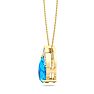 7/8 Carat Pear Shape Blue Topaz and Diamond Necklace In 14 Karat Yellow Gold, 18 Inches Image-3