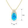 7/8 Carat Pear Shape Blue Topaz and Diamond Necklace In 14 Karat Yellow Gold, 18 Inches Image-5