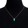 7/8 Carat Pear Shape Blue Topaz and Diamond Necklace In 14 Karat Yellow Gold, 18 Inches Image-6