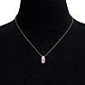 7/8 Carat Pear Shape Pink Topaz and Diamond Necklace In 14 Karat Yellow Gold, 18 Inches Image-6