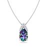 7/8 Carat Pear Shape Mystic Topaz Necklace With Diamonds In 14 Karat White Gold, 18 Inches Image-1