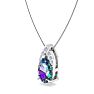 7/8 Carat Pear Shape Mystic Topaz Necklace With Diamonds In 14 Karat White Gold, 18 Inches Image-2
