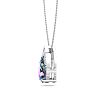 7/8 Carat Pear Shape Mystic Topaz Necklace With Diamonds In 14 Karat White Gold, 18 Inches Image-3