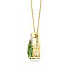 7/8 Carat Pear Shape Peridot and Diamond Necklace In 14 Karat Yellow Gold, 18 Inches Image-3