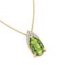 7/8 Carat Pear Shape Peridot and Diamond Necklace In 14 Karat Yellow Gold, 18 Inches Image-4