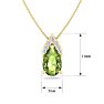 7/8 Carat Pear Shape Peridot and Diamond Necklace In 14 Karat Yellow Gold, 18 Inches Image-5