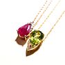 7/8 Carat Pear Shape Peridot and Diamond Necklace In 14 Karat Yellow Gold, 18 Inches Image-7