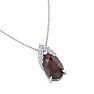 Garnet Necklace: Garnet Jewelry: 7/8 Carat Pear Shape Garnet and Diamond Necklace In 14 Karat White Gold, 18 Inches Image-4