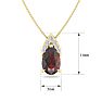 Garnet Necklace: Garnet Jewelry: 7/8 Carat Pear Shape Garnet and Diamond Necklace In 14 Karat Yellow Gold, 18 Inches Image-5
