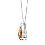7/8 Carat Pear Shape Citrine and Diamond Necklace In 14 Karat White Gold, 18 Inches Image-3