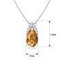 7/8 Carat Pear Shape Citrine and Diamond Necklace In 14 Karat White Gold, 18 Inches Image-5