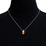 7/8 Carat Pear Shape Citrine and Diamond Necklace In 14 Karat White Gold, 18 Inches Image-6