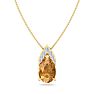 7/8 Carat Pear Shape Citrine and Diamond Necklace In 14 Karat Yellow Gold, 18 Inches Image-1