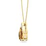 7/8 Carat Pear Shape Citrine and Diamond Necklace In 14 Karat Yellow Gold, 18 Inches Image-3