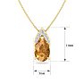 7/8 Carat Pear Shape Citrine and Diamond Necklace In 14 Karat Yellow Gold, 18 Inches Image-5