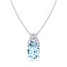 Aquamarine Necklace: Aquamarine Jewelry: 7/8 Carat Pear Shape Aquamarine and Diamond Necklace In 14 Karat White Gold, 18 Inches Image-1