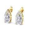 1 3/4 Carat Pear Shape Diamond Earrings In 14 Karat Yellow Gold Image-3
