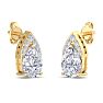 1 3/4 Carat Pear Shape Diamond Earrings In 14 Karat Yellow Gold Image-4