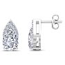 1 3/4 Carat Pear Shape Lab Grown Diamond Earrings In 14 Karat White Gold Image-1