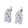 1 3/4 Carat Pear Shape Lab Grown Diamond Earrings In 14 Karat White Gold Image-3